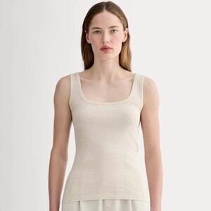 Everlane XL luxe rib square neck tank in heathered oat